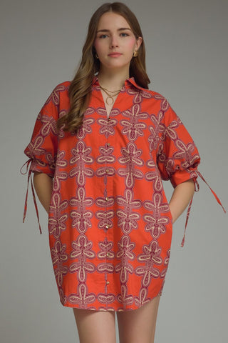 Effortlessly Bold Dress (Brick)