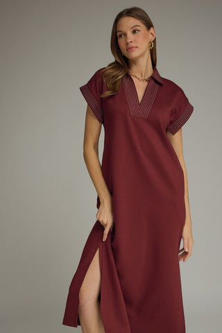 Effortlessly Elevated Midi Dress (Wine)