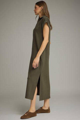 Effortlessly Elevated Midi Dress (Olive)