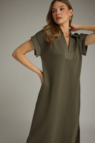 Effortlessly Elevated Midi Dress (Olive)
