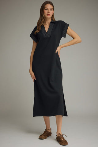 Effortlessly Elevated Midi Dress (Black)