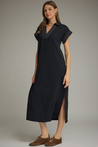 Effortlessly Elevated Midi Dress (Black)