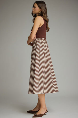 Well Composed Midi Dress (Brown)