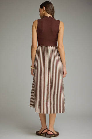 Well Composed Midi Dress (Brown)