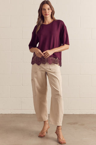Lace Affair Top (Burgundy)