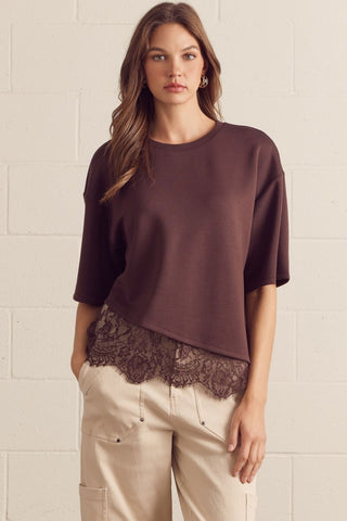 Lace Affair Top (Brown)