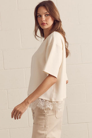 Lace Affair Top (Ecru)