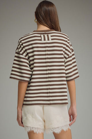 Casual Stripes Top (Brown/Cream)
