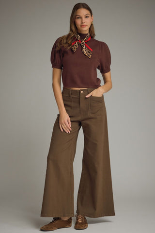 Chic Affair Sweater Top (Brown)