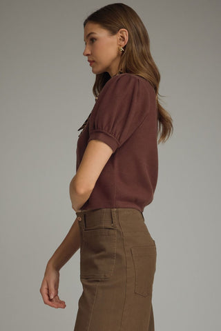Chic Affair Sweater Top (Brown)