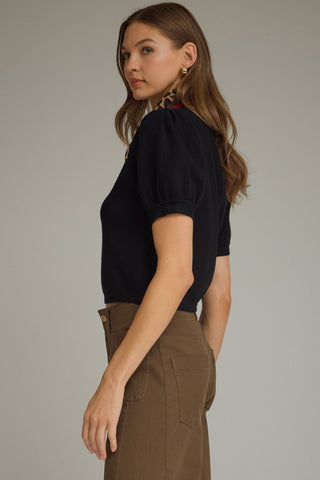 Chic Affair Sweater Top (Black)