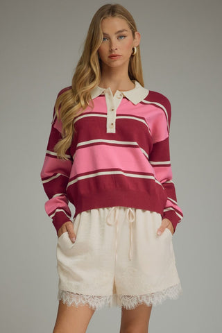 Club Stripe Sweater (Pink)