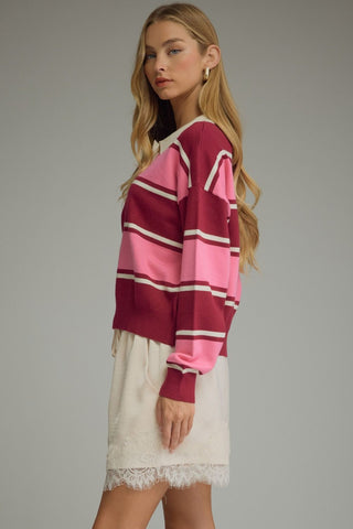 Club Stripe Sweater (Pink)