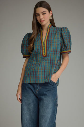 Plaid Perspective Top
