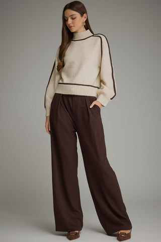Straight Decisions Sweater Top - Oatmeal