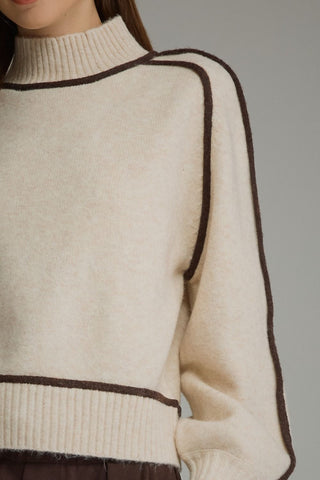 Straight Decisions Sweater Top - Oatmeal
