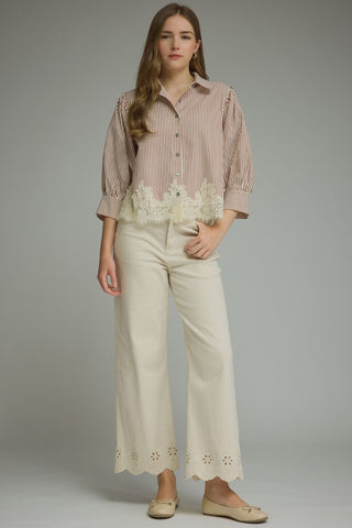 Fine Detail Blouse (Rust)