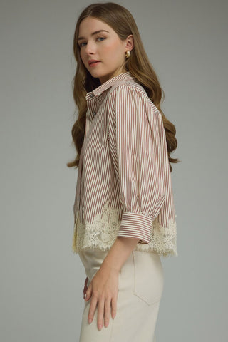 Fine Detail Blouse (Rust)