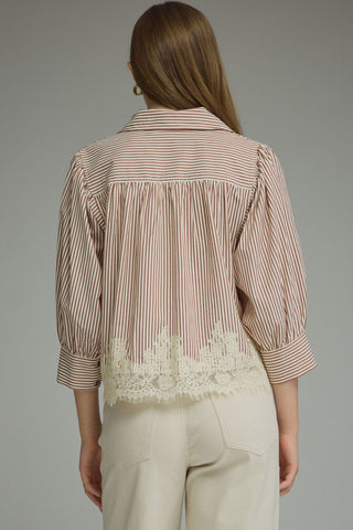 Fine Detail Blouse (Rust)