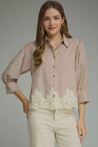 Fine Detail Blouse (Rust)
