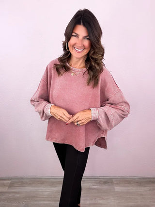 Acid Washed Solid Pullover