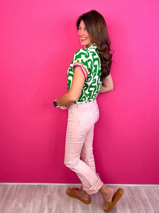 MICA Pink Flare Ankle Denim