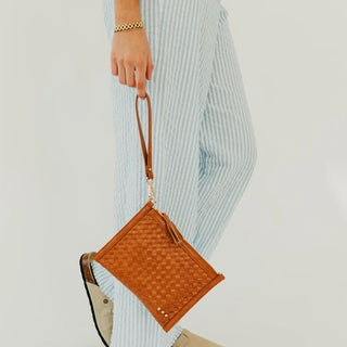 Pretty Simple® Veda Woven Crossbody/Clutch - Brown