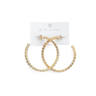 Pretty Simple© Bold and Beautiful Diamond Hoop Earrings - WATERPROOF