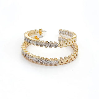 Pretty Simple© Bold and Beautiful Diamond Hoop Earrings - WATERPROOF
